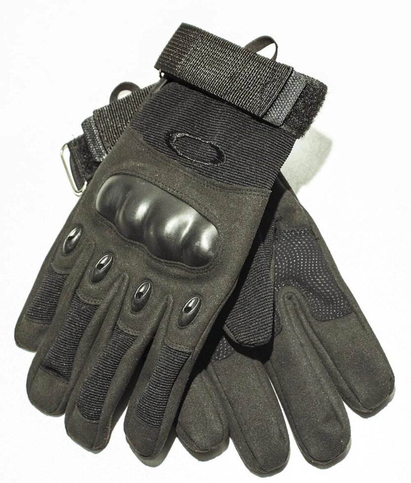 Тактические перчатки черные. Полнопалые, с усиленной защитой от компании Интернет-магазин VPROK_kz - фото 1