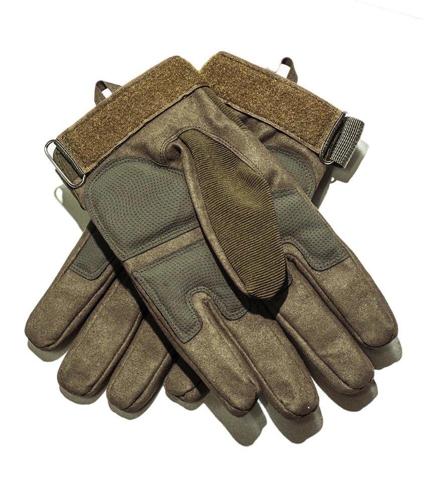 Тактические перчатки хаки. Полнопалые, с усиленной защитой от компании Интернет-магазин VPROK_kz - фото 1