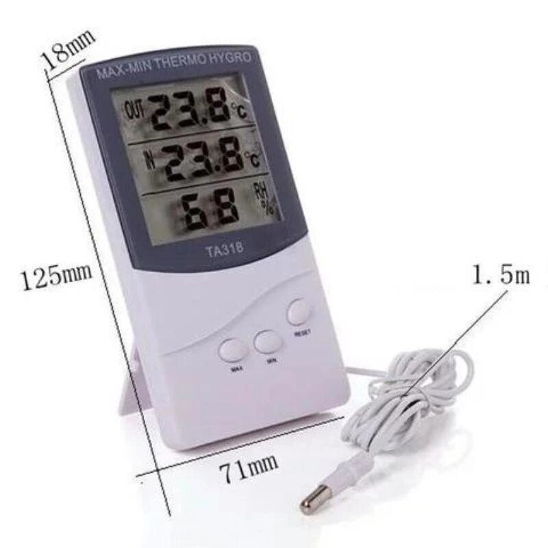 Термометр гигрометр TA318 с выносным датчиком температуры от компании Интернет-магазин VPROK_kz - фото 1