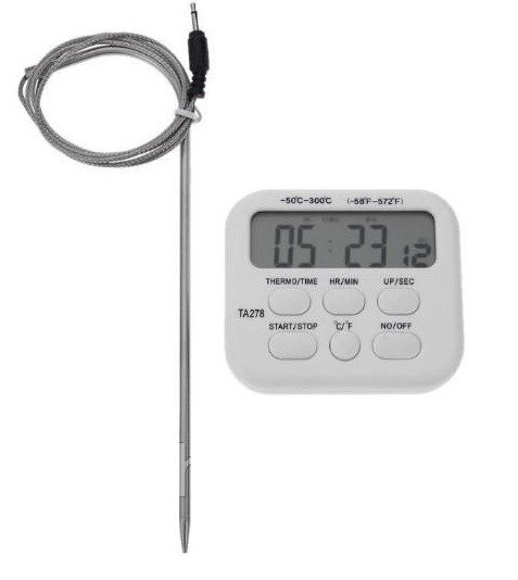 Термометр с таймером и щупом на проводе TA278, -50+300°C от компании Интернет-магазин VPROK_kz - фото 1