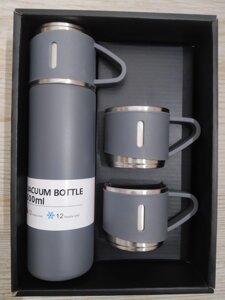 Термос для горячих и холодных напитков в наборе с 3-мя чашками, 500 мл