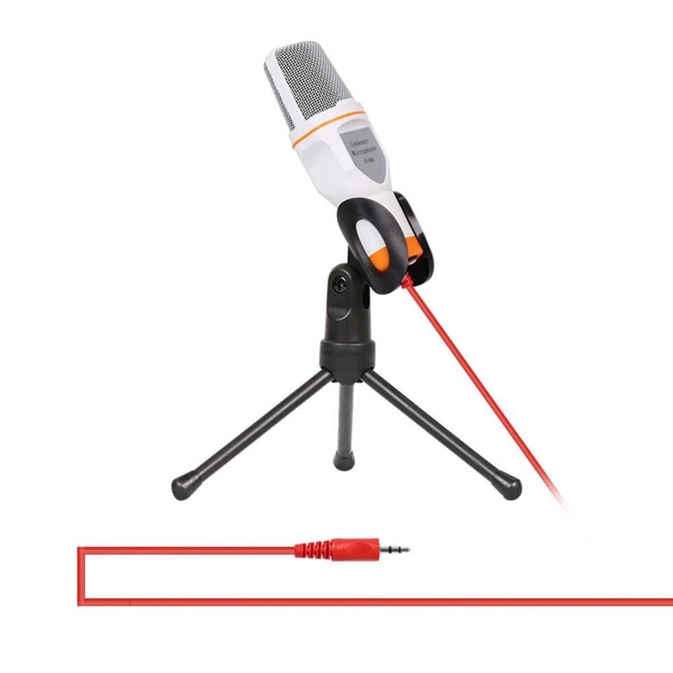 Универсальный конденсаторный микрофон aux 3.5 мм jack с мини штативом от компании Интернет-магазин VPROK_kz - фото 1