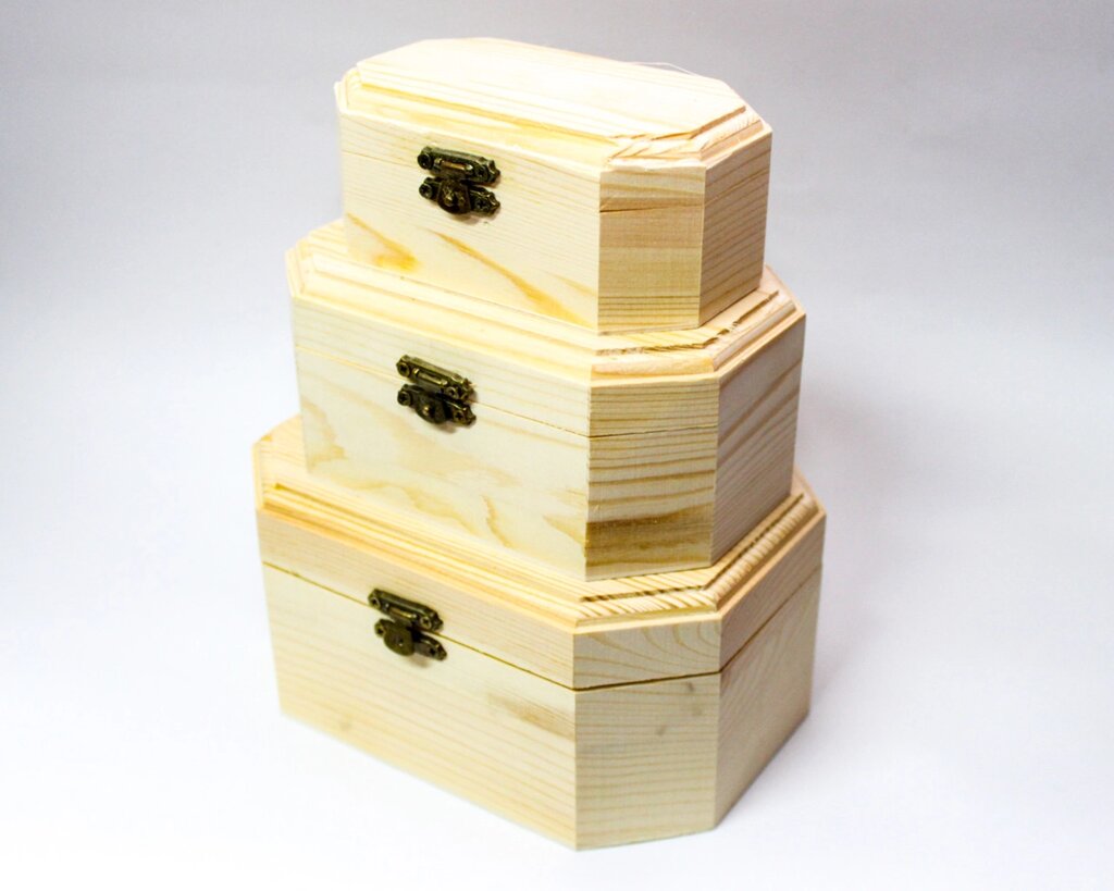 Заготовка для декора "Шкатулка-восьмиугольная", деревянная, 3в1 от компании Интернет-магазин VPROK_kz - фото 1