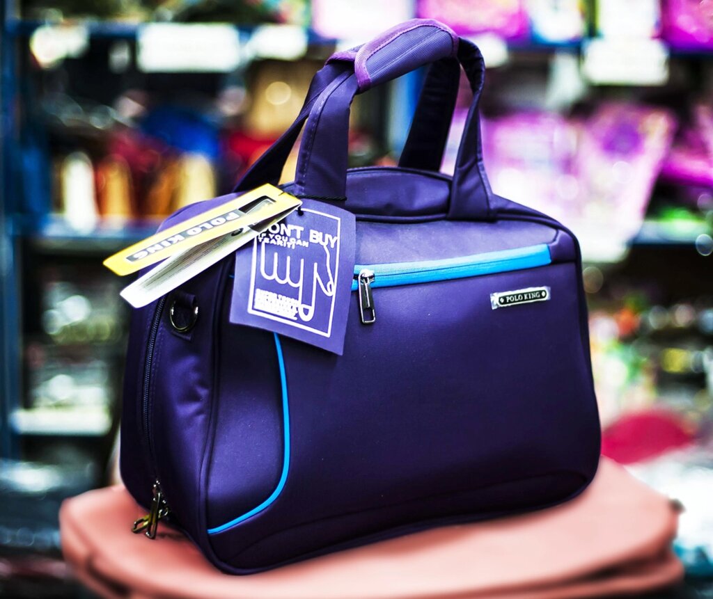 Женская сумка-саквояж "POLO KING", 40х18х30см (синяя) от компании Интернет-магазин VPROK_kz - фото 1