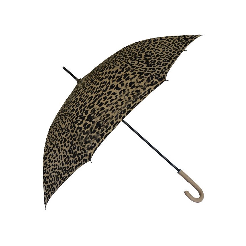Женский зонт-трость c принтом "леопард", бежевый, полуавтомат от компании Интернет-магазин VPROK_kz - фото 1
