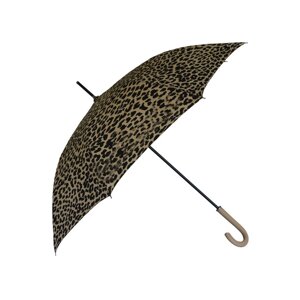Женский зонт-трость c принтом "леопард", бежевый, полуавтомат