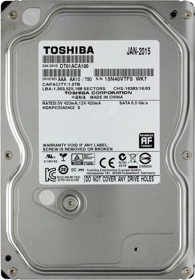 Жесткий диск "Toshiba  1TB SATA III 32Mb,6GB/s  DT01ACA100  кор-25шт" от компании Интернет-магазин VPROK_kz - фото 1