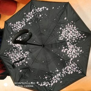 Зонт-наоборот, лепестки сакуры