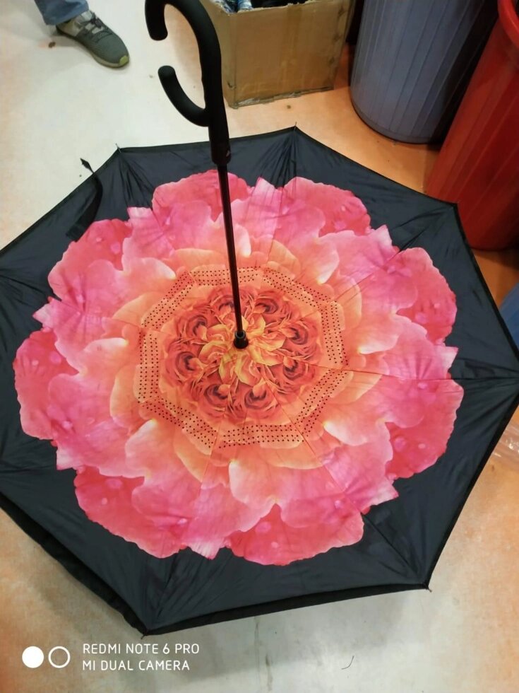 Зонт-наоборот, розовая роза от компании Интернет-магазин VPROK_kz - фото 1