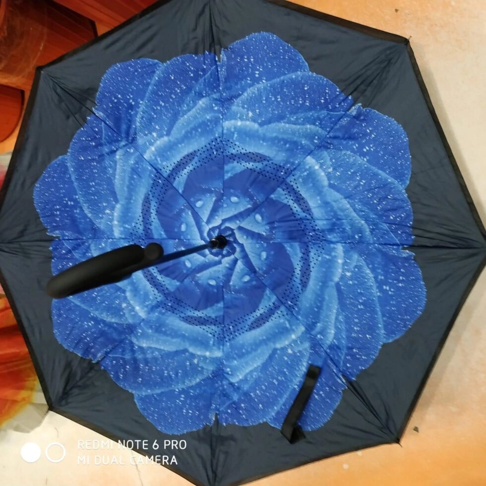 Зонт-наоборот, синий цветок от компании Интернет-магазин VPROK_kz - фото 1