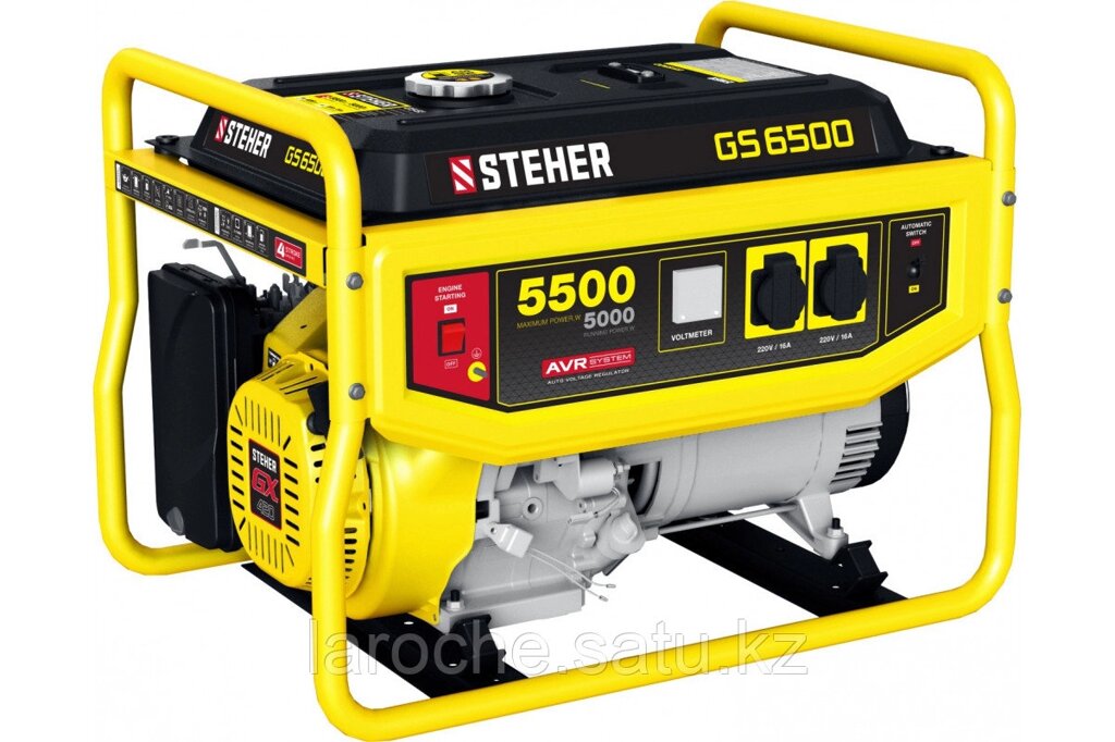 Бензиновый генератор STEHER 5500 Вт, 15 лс двигатель, 220 В GS-6500 от компании "LaROCHE Construction Services" строительная компания - фото 1