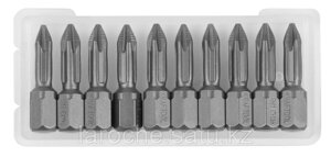 Биты KRAFTOOL "ЕХPERT" торсионные кованые, обточенные, Cr-Mo сталь, тип хвостовика C 1/4", PH1, 25мм, 10шт