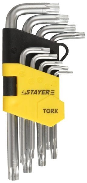 Набор STAYER Ключи "MASTER" имбусовые короткие, Cr-V, T2-T10 мм, 9 предметов от компании "LaROCHE Construction Services" строительная компания - фото 1