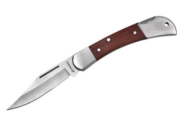 Нож STAYER складной с деревянными вставками, средний от компании "LaROCHE Construction Services" строительная компания - фото 1