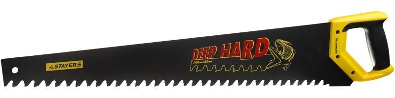 Ножовка STAYER "DEEP HARD" по пенобетону, 2-комп. ручка, шаг зуба 20мм, 700мм от компании "LaROCHE Construction Services" строительная компания - фото 1