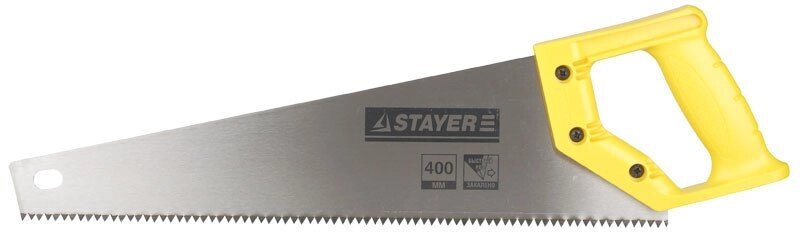 Ножовка STAYER "STANDARD" по дереву, пластиковая ручка, универсальный закаленный зуб, 5 TPI (5мм), 450мм от компании "LaROCHE Construction Services" строительная компания - фото 1