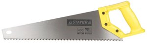 Ножовка STAYER "STANDARD" по дереву, пластиковая ручка, универсальный закаленный зуб, 5 TPI (5мм), 450мм