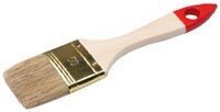 Кисть плоская ТЕВТОН "СТАНДАРТ", светлая натуральная щетина, деревянная ручка, 25мм