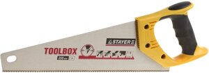 Ножовка STAYER "TOOLBOX" по дереву для точн пиления, 2-комп. ручка, шаг зуба-2.5мм, L-350мм