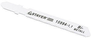 Полотна STAYER "PROFI" для эл/лобзика, Bi-Metall, по металлу (1,5-2мм), EU-хвост., шаг 1,4мм, 50мм, 3шт