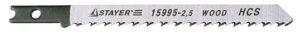 Полотна STAYER "PROFI" для эл/лобзика, HCS, по дереву, ДСП, ДВП, US-хвост., шаг 2,5мм, 75мм, 3шт