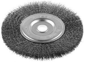 Щетка ЗУБР "ЭКСПЕРТ" дисковая для точильно-шлифовального станка, витая стальная проволока 0.3 мм, 100/12.7мм