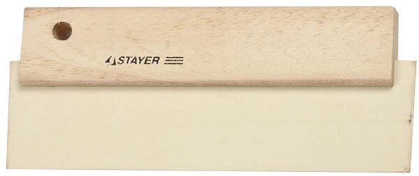 Шпатель STAYER "MASTER" для фуговки, резиновый белый, 200мм от компании "LaROCHE Construction Services" строительная компания - фото 1