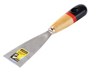 Шпательная лопатка STAYER "PROFI" c нержавеющим полотном, деревянная ручка, 30мм