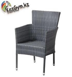 Кресло-стул плетенный из ротанга с подушками (коричневый)