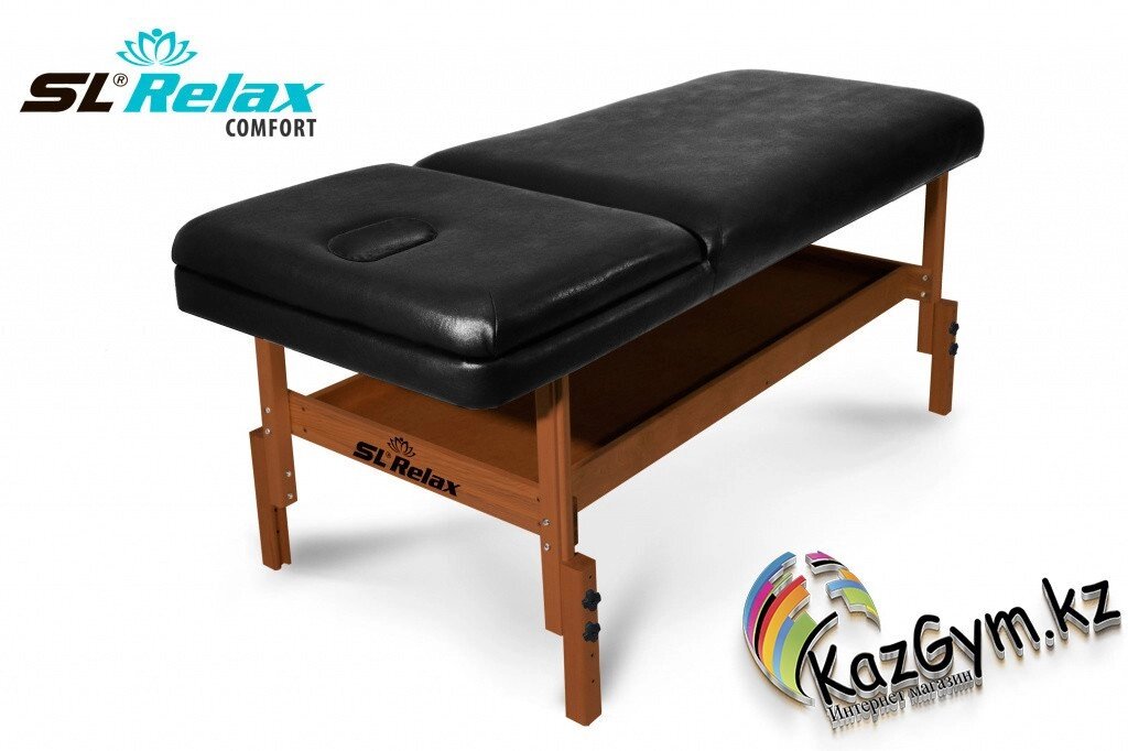 Массажный стол стационарный Comfort SLR-4 (черный) от компании KazGym - фото 1