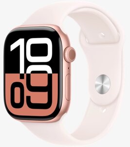 Смарт-часы Apple Watch Series 10, 42mm Rose Gold Aluminium Case with Light Blush Sport Band - M/L, MWWJ3QI/A)