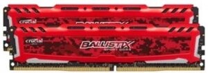 Оперативная память DDR4 2666MHz Crucial Ballistix Sport LT Red 32GB Kit (2 x 16GB)