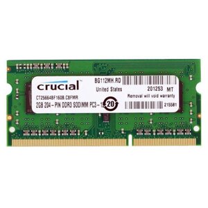 Оперативная память для ноутбука 2GB DDR3 1600Mhz Crucial CT25664BF160BJ