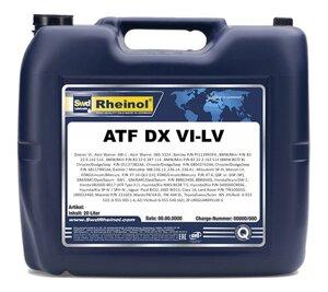 SwdRheinol ATF DX VI-LV - Синтетическая  универсальная жидкость (DexronVI) 20 литров в Алматы от компании Смазочные материалы  «SwdRheinol»  в Казахстане