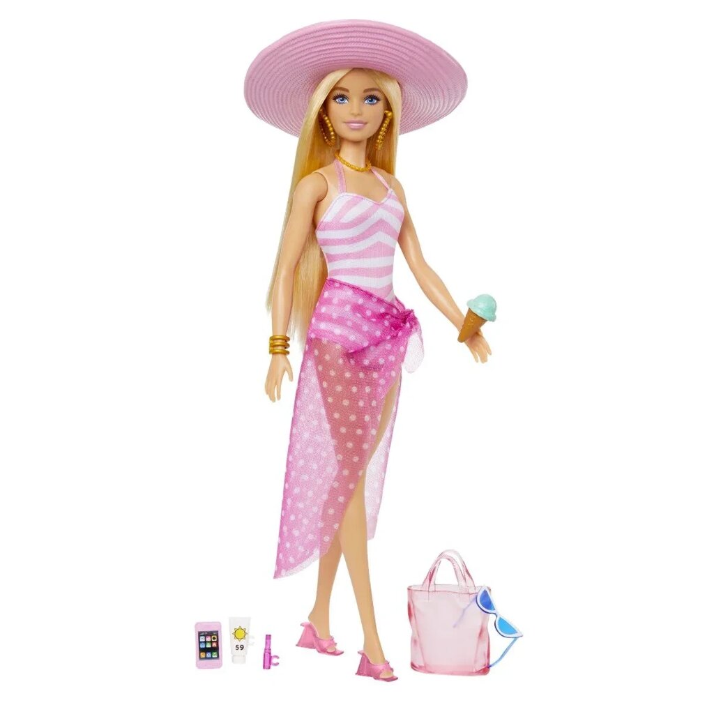 Barbie: Core Dolls. Кукла в пляжном образе от компании МИР ДОМА - фото 1