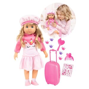 Bayer Dolls: Кукла Шарлин в костюме с единорогом, 40 см, со звук. эффектом