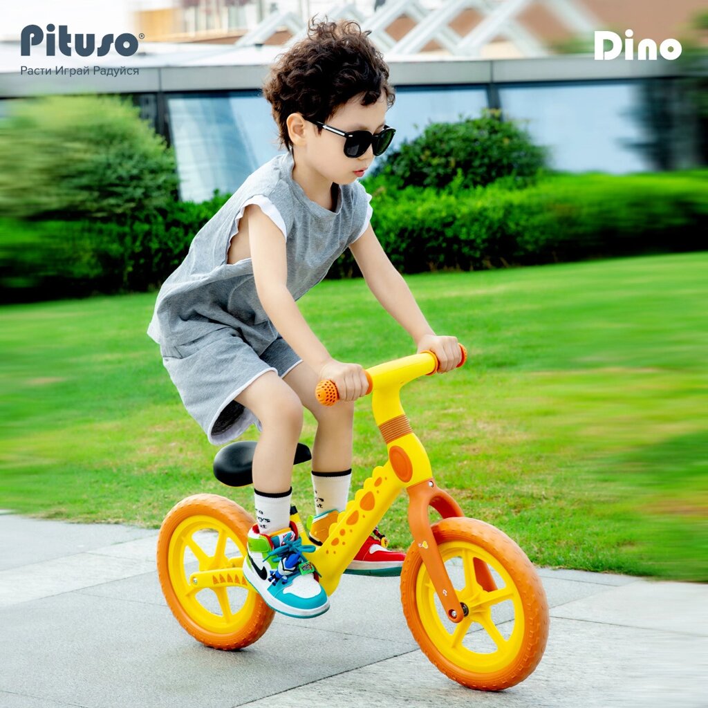 Беговел Pituso Dino с 3-х лет, желтый от компании МИР ДОМА - фото 1