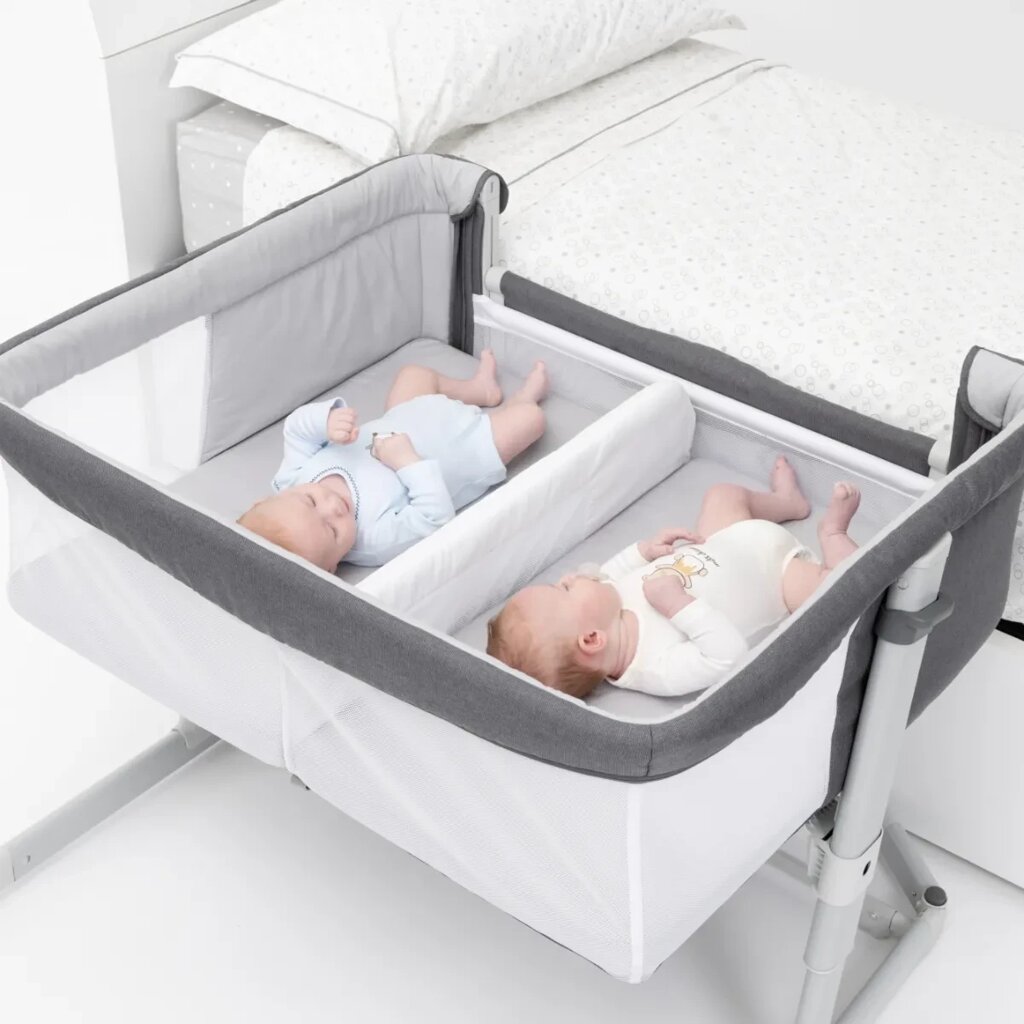 Chicco: Кроватка-манеж Next2Me Twin Magnet Grey 0м+ от компании МИР ДОМА - фото 1