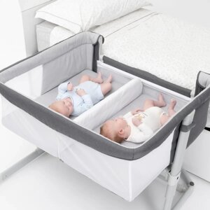 Chicco: Кроватка-манеж Next2Me Twin Magnet Grey 0м+