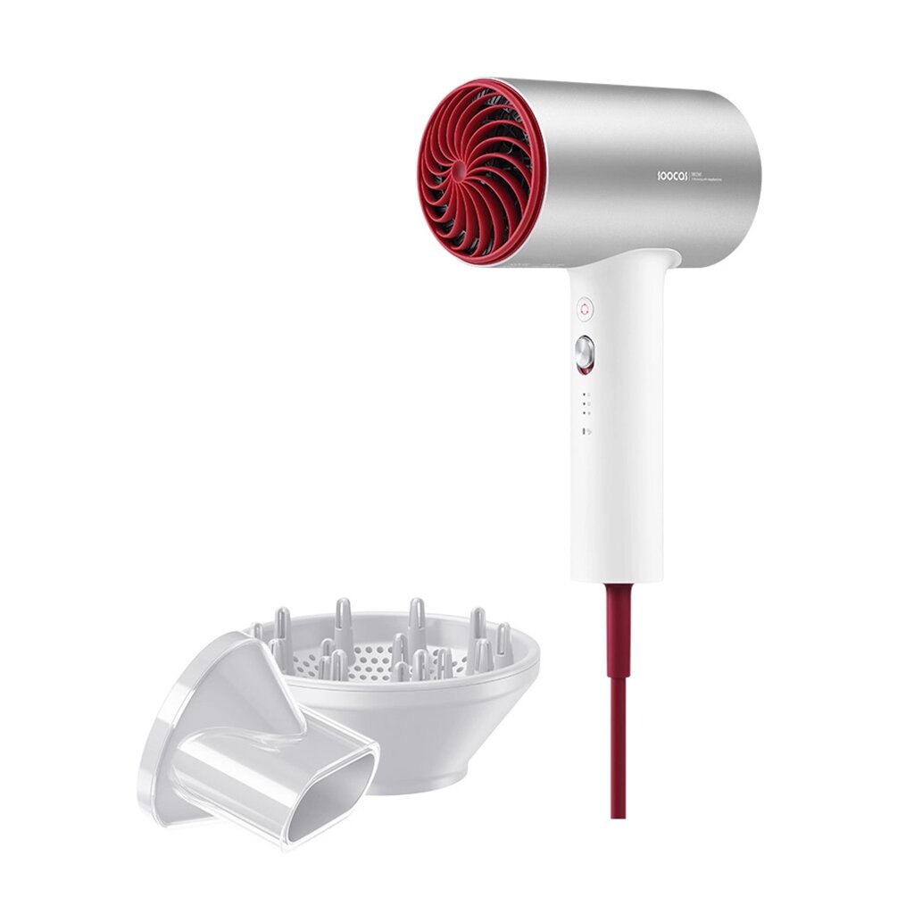 Фен для волос Soocas H5 Hair Dryer с диффузором, серебристый от компании МИР ДОМА - фото 1