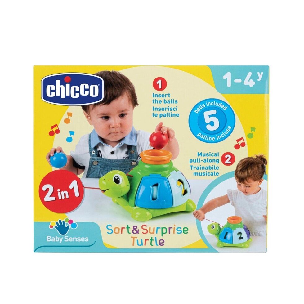 Игрушка-сортер 2 в 1 Черепаха 12м+ (Chicco, Италия) от компании МИР ДОМА - фото 1