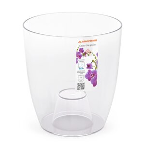 Кашпо для орхидеи 2,5л (диам. 160мм) (прозрачный) Альтернатива пласт