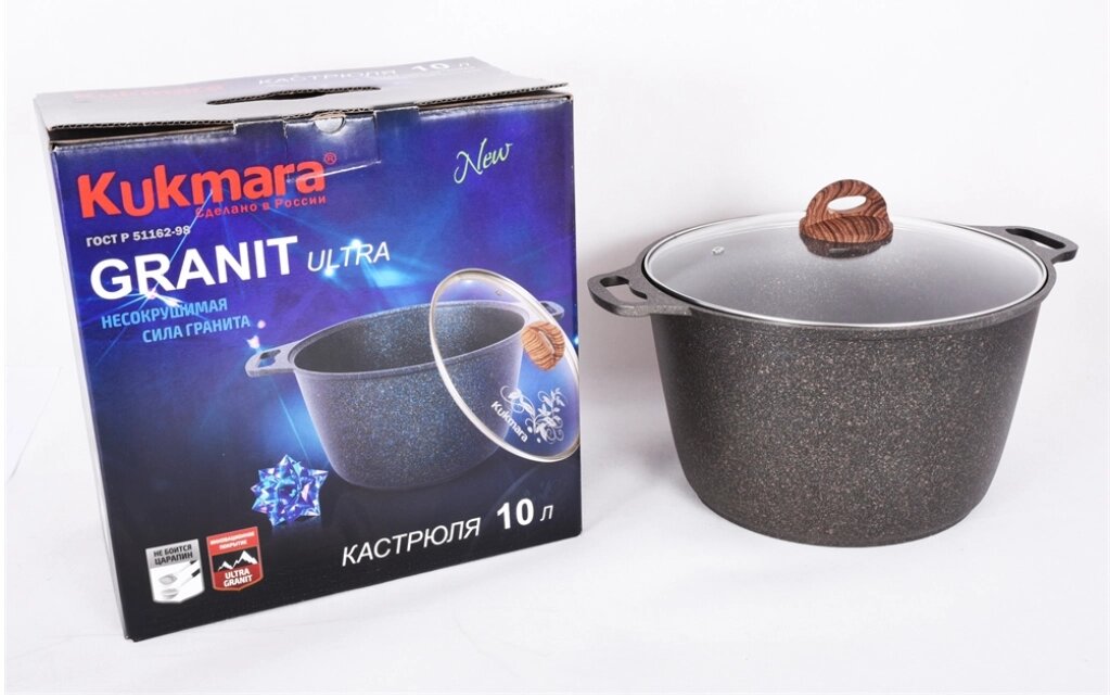 Кастрюля 10л "Granit ultra" (Кукмара, Россия) от компании МИР ДОМА - фото 1