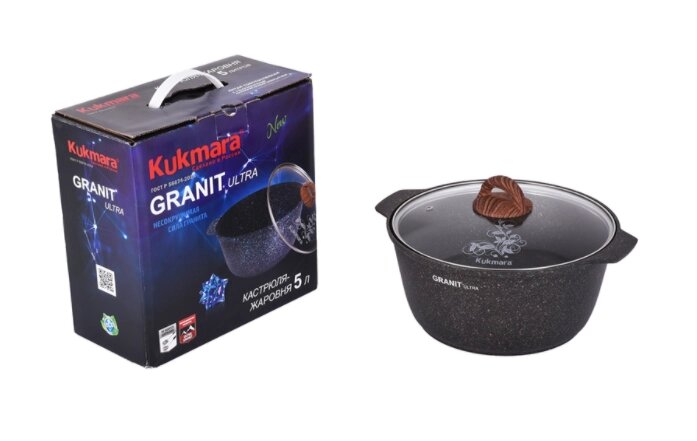 Кастрюля - жаровня 5л «Granit Ultra» (Кукмара, Россия) от компании МИР ДОМА - фото 1