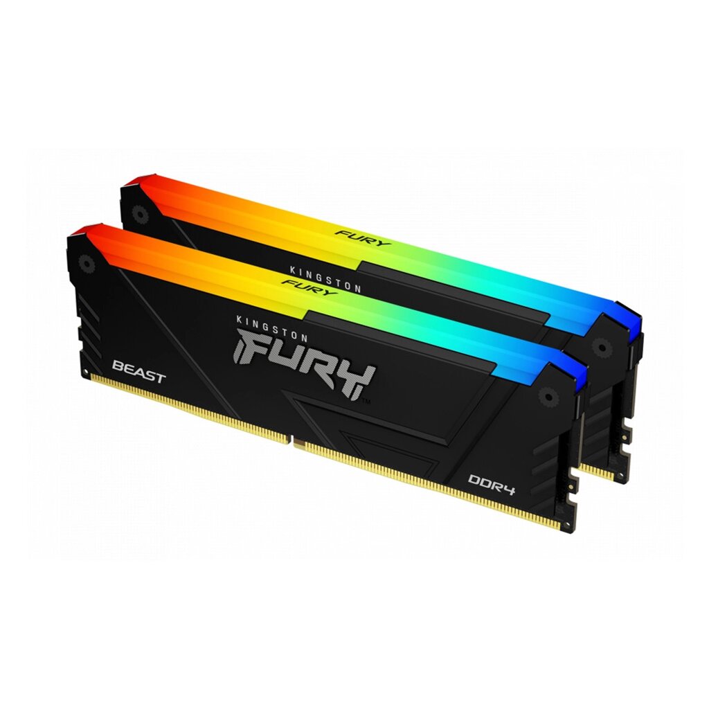 Комплект модулей памяти Kingston FURY Beast RGB KF432C16BB2AK2/16 DDR4 16GB (Kit 2x8GB) 3200MHz от компании МИР ДОМА - фото 1