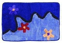 Коврик для ванной, синий/цветы зигзаг 40*60 (411) (Аквалиния, Россия)