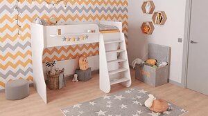 Кровать-чердак детская Polini kids Dream 1700, белый