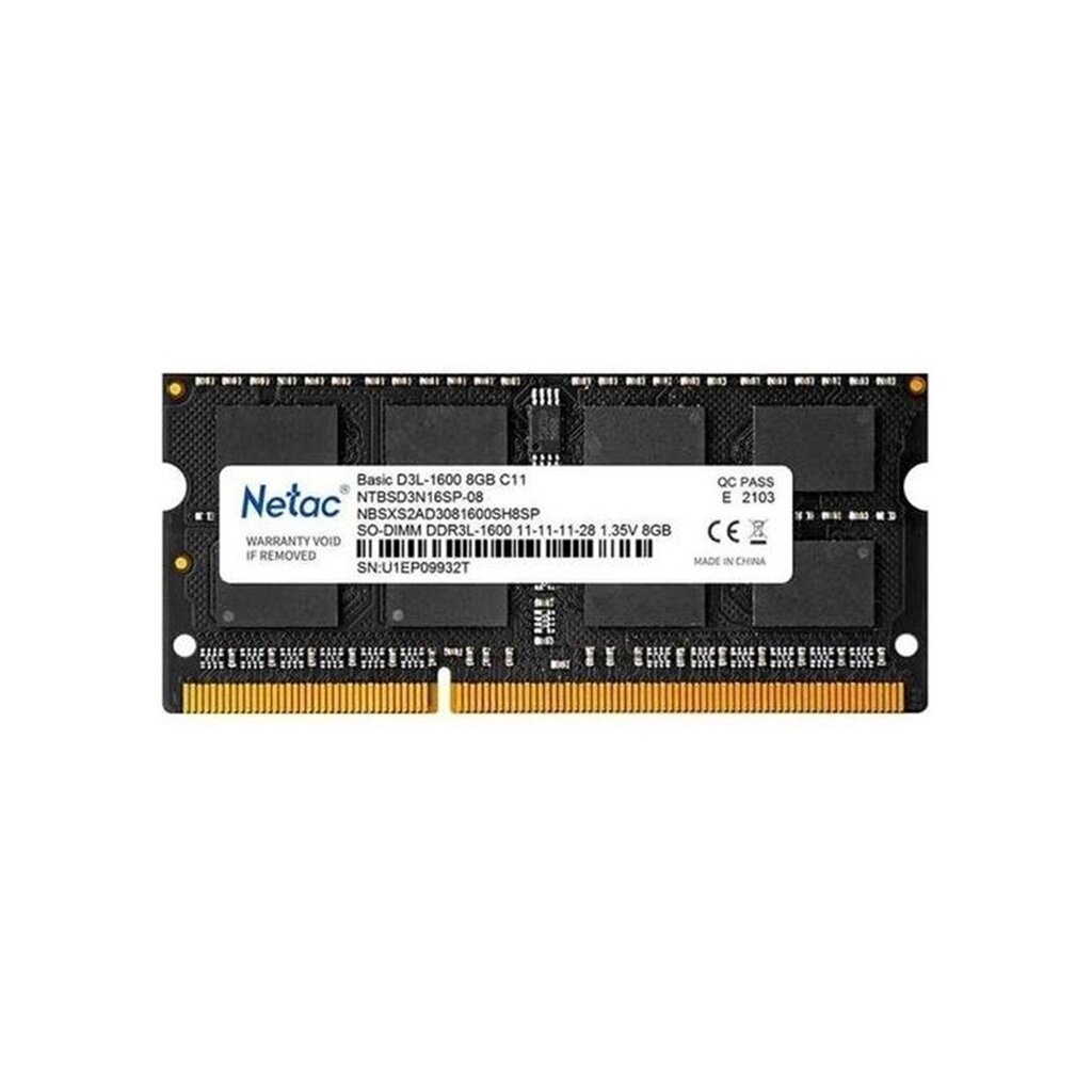 Модуль памяти для ноутбука Netac NTBSD3N16SP-08 DDR3 8GB от компании МИР ДОМА - фото 1