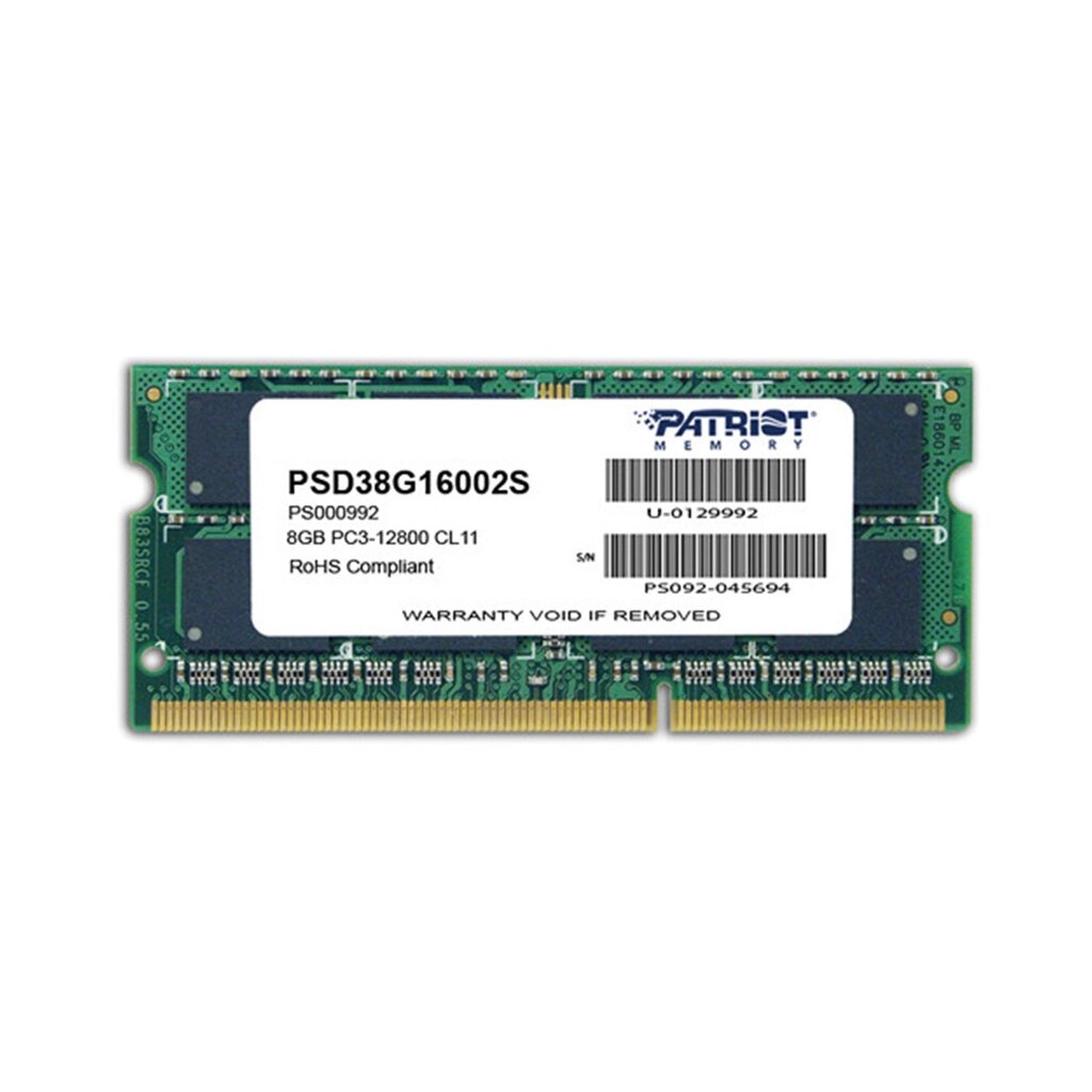 Модуль памяти для ноутбука Patriot SL PSD38G16002S DDR3 8GB от компании МИР ДОМА - фото 1