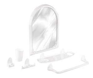 Набор для ванной комнаты "Аква"1 (белый) Альтернатива пласт